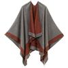 MELIFLUOS DESIGNED IN SPAIN Poncho da donna con collo a scialle e mantello ruana con cardigan maglione aperto sul davanti per l'autunno inverno (PC02-17)
