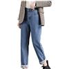 SkotO Pantaloni termici da donna con elastico caldo - pantaloni in pile interno foderato in pile, in denim, jeans a tubo, in peluche a matita, spessi, caldi, sportivi, pantaloni da jogging Y2K