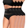 MIOTAN Biancheria intima da donna a vita alta, elasticizzata, copertura completa, traspirante, confezione da 4 mutandine