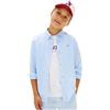 Tommy Hilfiger Bambino Camicia Linen Blend Relaxed Fit, Blu (Sweet Blue), 5 Anni