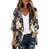Gosunny Cardigan estivo da donna, con stampa floreale, Nero cachi floreale, XXL