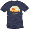 MAKAYA Magliette Casual Uomo Manica Corta Cotone - Tatooine Star Mos Eisley Blu L