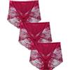 BLKDOTS Slip Donna Vita Alta, Rosso Profondo, 3 Pezzi, XXL