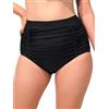 Ocean Blues Slip da donna a vita alta bikini con controllo della pancia costumi da bagno increspati da spiaggia