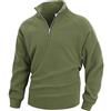 Generisch Maglione da uomo in pile a mezza zip, per escursioni, in pile, con cerniera, a maniche lunghe, sportivo, traspirante, casual, con cappuccio, verde, s