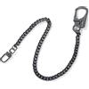 Ahiller Catena portafogli da uomo, portachiavi da motociclista, [moschettone in lega, catena in acciaio inox], catenas lunga 64 cm per portafogli, jeans e borsa (Nero-BK-1P)