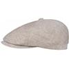 Stetson Berretto Piatto Brooklin Donna/Uomo - Made in The EU Berretti Lino Estivo Herringbone con Visiera, Fodera Primavera/Estate Estate
