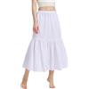 BEAUTELICATE Sottogonna per Donna Cotone Lunga Sottoveste per Gonna Cita Elastica Lingerie con Volant (Bianco - 85cm, M)
