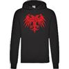 Settantallora Felpa Unisex con Cappuccio Albania - Stampa Bandiera Rossa Nera con Aquila - Hoodie Calda Cotone Felpato Garzato - Regular Fit per Uomo e Donna, Sport e Tempo Libero
