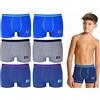 Enrico Coveri Boxer Ragazzo 6 Pezzi Mutande Bambino Elasticizzato EB4156 (IT, età, 11 Anni, 12 Anni, Regular, Multicolore)