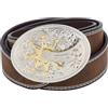 HOBBIESAY Cintura da cowboy occidentale in pelle PU con fibbia incisa cinture cowgirl country rodeo cintura vintage con fibbia a stella toro cintura caffè per donne uomini jeans pantaloni abiti, Caff