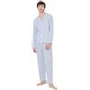 TRAMAS+ Pigiama da Uomo Camicia Lunga, 100% Cotone, con Manica Lunga e Pantalone Lungo, Completo da Notte Mezza Stagione - XXL, Raya Ferdinand Celeste