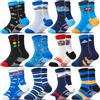 Welwoos Calzini antiscivolo bambino in cotone, calze antiscivolo bambine ragazzi da 1-8 anni 12 Paia Regalo di Natale(Stile blu misto, 1-3 anni)