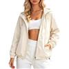Generico Giacca Antivento Donna Estiva - Leggera E Impermeabile Da Corsa Con Cappuccio Zip Traspirante Per Fitness Jogging Yoga Outdoor Sport Tempo Libero Escursionismo Bici Viaggi Primavera Autunno