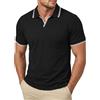 Elainone Polo Uomo Manica Corta con Scollo a Y Senza Bottoni | 65% cotone e 35% poliestere, vestibilità regular, stile smart casual per ufficio, tempo libero e viaggio
