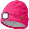 ATNKE LED Cappello con Luce, USB Ricaricabile 4 LED Luce Cappello Corsa Torcia Mani Libere Lampada Invernale Testa Calda Berretto Lavorato Maglia con Pile Foderato Regali per Uomo e Donna/Rose Red