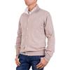 Marenza Giacca Uomo Misto Cashmere Cardigan Bottoni Made in Italy Maglione Seta Pullover Manica Lunga Lana Merino Cachemire Maglioncino Beige Blu Grigio Maglia Regalo Abbigliamento Inverno (L, Beige)