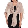 Gosunny - Scialli e coprispalle in chiffon da donna, sciarpe e wrap per abito da sera, trasparenti, per matrimonio, coprente, cachi, Taglia unica