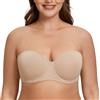MELENECA Donna Reggiseno Senza Spalline Invisibile con Ferretto con Coppe Grandi
