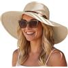 Hat Hut Cappello da Sole da Donna con Tesa Larga, Protezione UV UPF 50+, Pieghevole, per Spiaggia e Estate