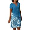 Xmiral Abito Vestito da Festa Donna Cocktail Damigella d'Onore Maniche Corte Vintage (M,c-Azzurro)