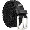 Police Cintura Uomo In Vera Pelle, Intrecciata, Alta 3,5 cm, Accorciabile, Nickel Free 125 (Taglia 52-56)