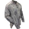 SHOPOHOLIC FASHION Camicia da Uomo a Righe StoneWashed Leggera Stile Hippie da Nonno, L.Grigio, 3XL