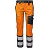 Sir Safety System Mistral Stretch - Pantaloni da Lavoro Alta visibilità EN ISO 20471 Classe 2, Tessuto Stretch 245 g/m2, Bande Riflettenti 8 cm, Comfort Professionale, Hi Vis Arancia/Grigio, 50