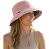 Creekstone Cappello da pioggia impermeabile da donna, UPF50+, a tesa larga, pieghevole, leggero, per escursioni e viaggi all'aperto