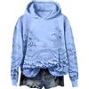 Generic Felpa da donna con cappuccio comoda Lightweitht Top Baggy Maglione da donna con cappuccio in pizzo floreale elegante felpa pullover felpa in morbido pile oversize autunno inverno Athleisure Streetwear
