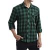 HISDERN Camicie da Uomo a Maniche Lunghe Camicia di Flanella Scozzese Casual Camicie abbottonate a Quadri Verde 3XL