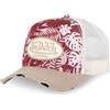 Von Dutch Berretto da uomo e donna, regolabile, berretto Trucker Print, Beige/Rosso/Bianco, Taglia unica