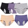 JuanNest Slip Incontinenza Urinaria Donna Lavabile, Washable Women's Anti-Urine Leakage Panties, Mutande Assorbenti Donna 5 Pack Biancheria Intima Lavabile Per Incontinenza Urinaria Femminile A,3XL(75-85KG)
