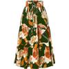 Adigaber Maxi Gonna Lunga Donna Vita Elastica Boho Gonne Lunghe Estive con Coulisse Floreale Swing Gonna A-Linea retrò Elegante