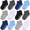 HYCLES Calzini Antiscivolo Bambino per 7-10 Anni - Calze Antiscivolo Bambino e Neonato 0-3-6-9-12-18 Mesi - Calzini Bambino 23-26-27-30-31-34 Nero, Navy, Bianco, Grigio Scuro, Grigio Chiaro, Blu