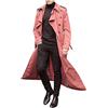 IQYU Trench Coat - Cappotto lungo da uomo, cappotto invernale a doppio petto, vintage, in tinta unita, da lavoro, in softshell, per il tempo libero, da uomo