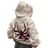 Silver Basic Felpa con Cappuccio Oversize Spider da Uomo Grunge Vintage Y2K Clothes Full Zip Spider Web Printing Vintage Gothic Sweatjacke Unisex XL,WhiteBlack-2