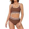 SHEKINI Speed Bikini Set da donna in due pezzi, costume da bagno sportivo da donna, bikini da nuoto, sport, 2 pezzi, bustier per piscina