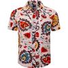 COSAVOROCK Camicia Anni 70 Hippie Uomo Camicie Fiori Brutto Funky Casual L