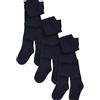 NEXT Ragazza Confezione da 3 collant per la scuola in misto cotone Blu marino 7 Anni-8 Anni