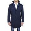 Evoga Cappotto soprabito uomo Class invernale giacca casual elegante (M, Blu scuro)