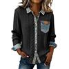 Generic 2026 Camicia Denim Patchwork Donna Manica Lunga Maglione Girocollo Tinta Unita Maglione Top Allenamento Taglie Abbigliamento per Autunno Inverno Primavera Giacca Stretch A Buon Mercato Cappotto, 02