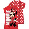 Disney Pigiama Bambina Minnie, Camicia da Notte Bambina Minnie, Camicia da Notte A Pois Bambine, Rosso 18-24 Mesi