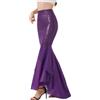 Freebily Paillettes Gonna Lunga a Sirena Vita Alta Coda Sirena Donna Costume Carnevale Sirenetta Principessa Pesce Mermaid Tail Vestito Cerimonia Bodycon Abito Aderente Viola 4XL