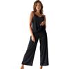 Laura in - Set di Abbigliamento Donna 2 Pezzi Pigiami di Seta Raso Tinta Unita Top con Bretelle e Pantaloni Lunghi