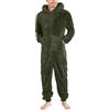 RUMAOZIA Jumpsuit Teddy in Pile da Uomo Onesie Overall Invernale Pigiama in Flanella Abbigliamento da Notte in Pile con Cappuccio e Chiusura a Zip, in Pile, Tutina Morbida e Calda, Tuta Intera da