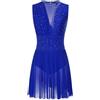 Oyolan Vestito da donna Pattinaggio Artistico Body Ginnastica Danza Strass senza maniche Vestito Danza Contemporanea S-XXL