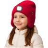ATNKE Bambini LED Illuminato Berretto Cappello con Paraorecchie,USB Ricaricabile 4 LED Corsa Cappello Lampada Invernale Calda Pile Foderato Beanie Regali per Ragazzi e Ragazze