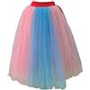 Generico Sottogonna Tulle Gonna Lunga a Strati in Rete Colorata con Elastico in Vita Alta per Abito da Festa Elegante e Moderna (MC3, One Size)