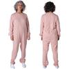 FERRUCCI COMFORT Pigiama Sanitario Girocollo con Cerniera Posteriore per Anziani, Alzheimer, Demenza - 9015/1-100% Cotone - Manica Lunga Pantalone Lungo
